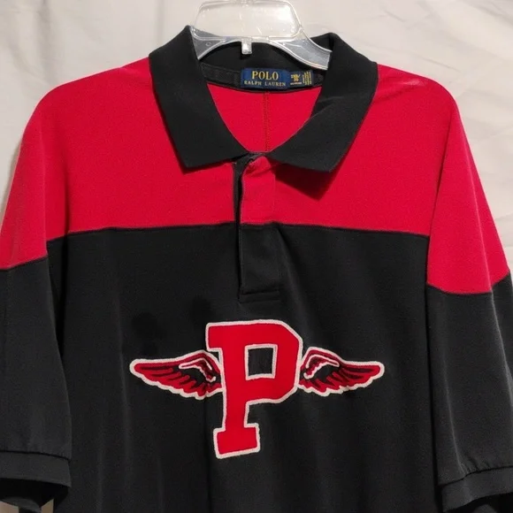 SALE! Ralph Lauren Polo P Wing Vintage Polo Shirt Sz.2X Has A Flaw (BX25) - Picture 2 of 12